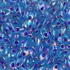 Miyuki long Magatama beads 4x7mm - Lined blue violet ab LMA-353
